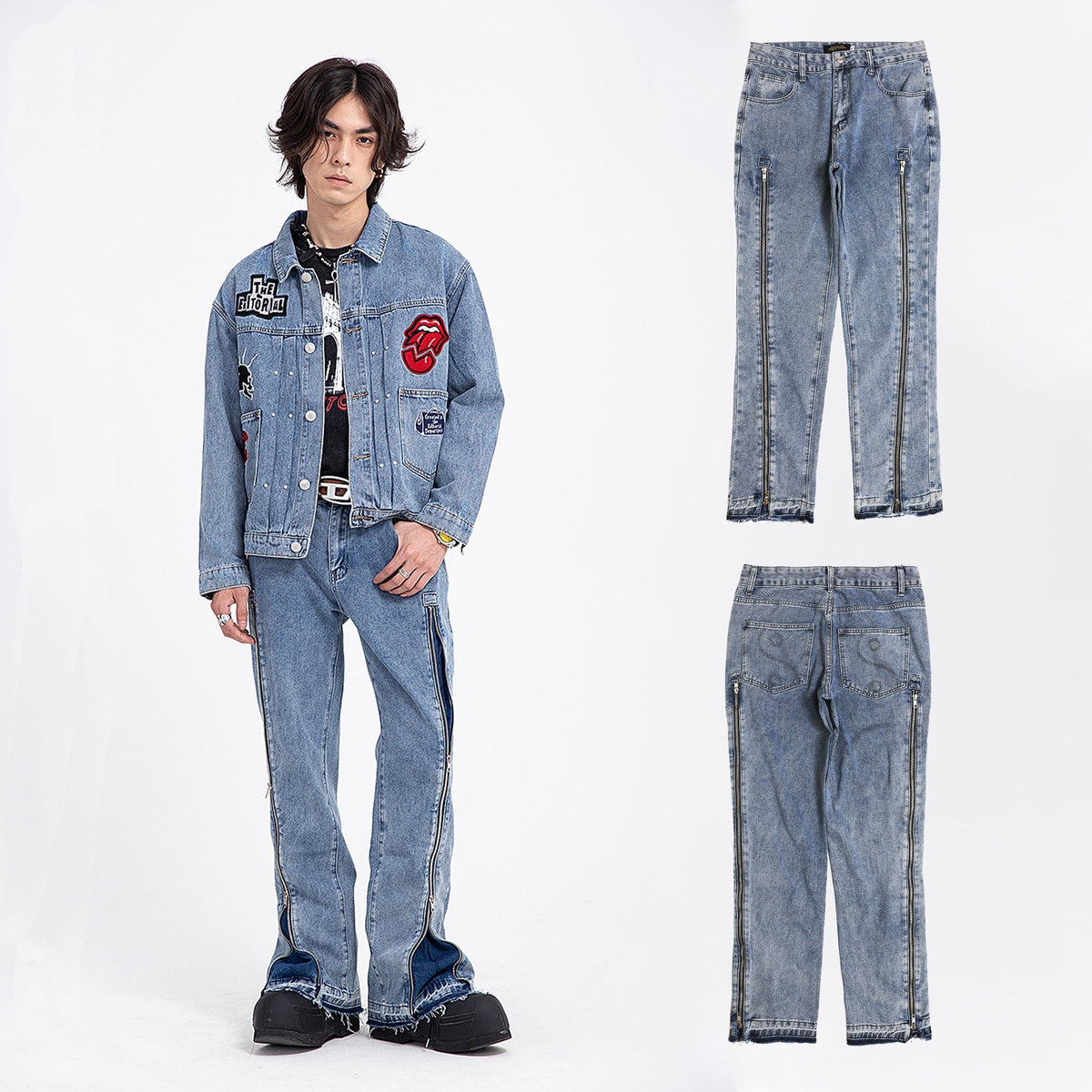 Street Wear With Variable Pants-type Lengthened Zipper