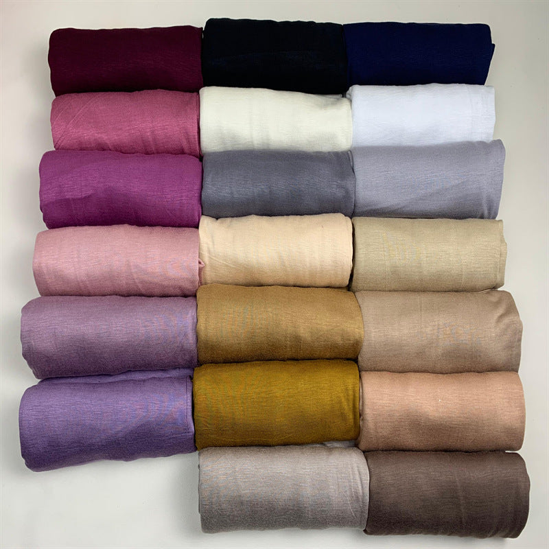 Pure Color Mercerized Cotton Modal Soft Women's Scarf Hat