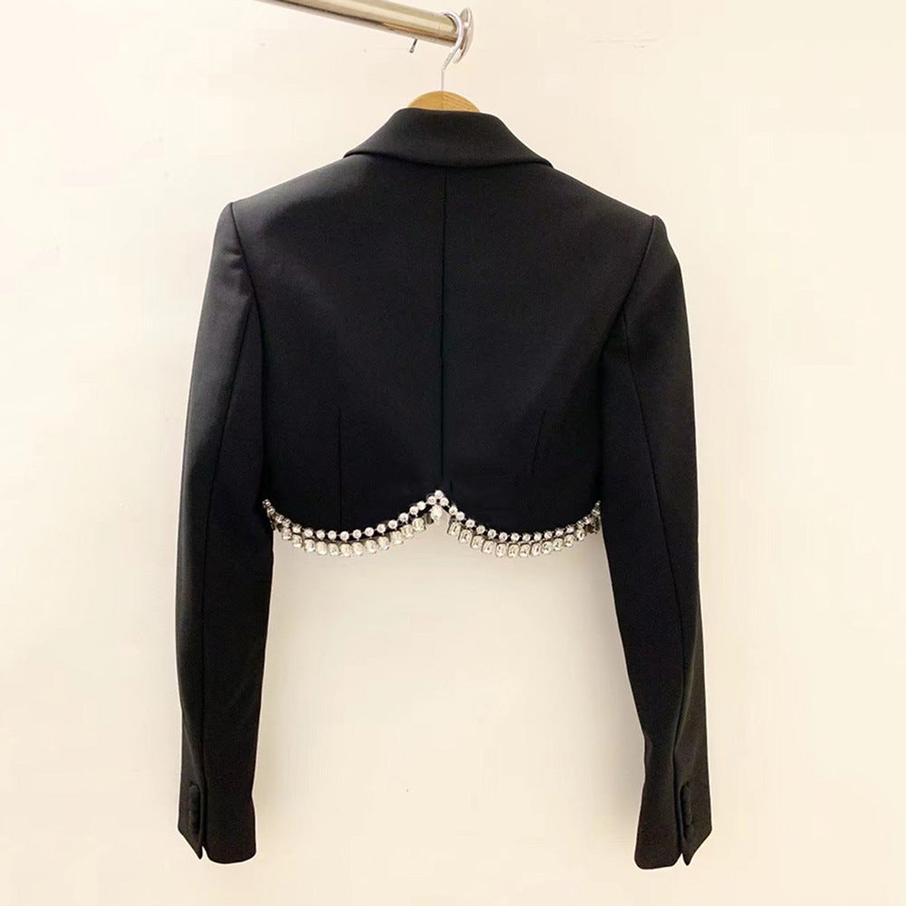 Fashion Long Sleeve Tassel Top Short Skirt Two-piece Set