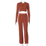 Casual women's suit with backless chain