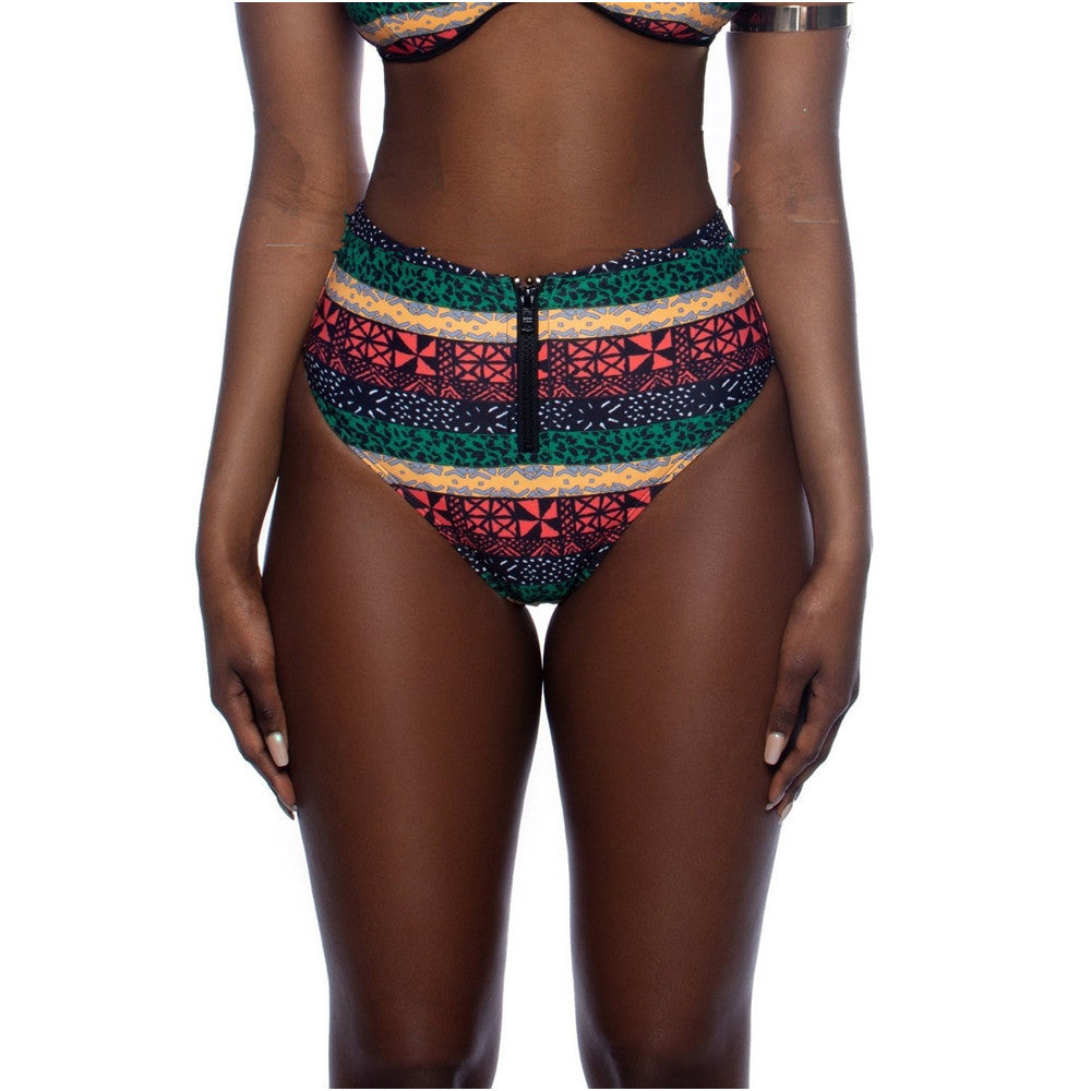 Ladies split high waist bikini swimsuit