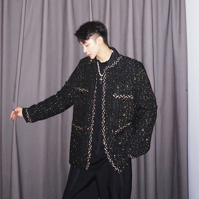 Multi-Pocket Suit Men's Round Neck Casual Suit