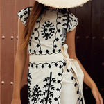 Fashion Printing Vacation Style Two-piece Dress