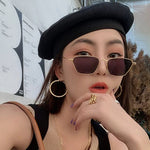 Personality Fashion Metal Small Square Box Ocean Lens Sun Eye