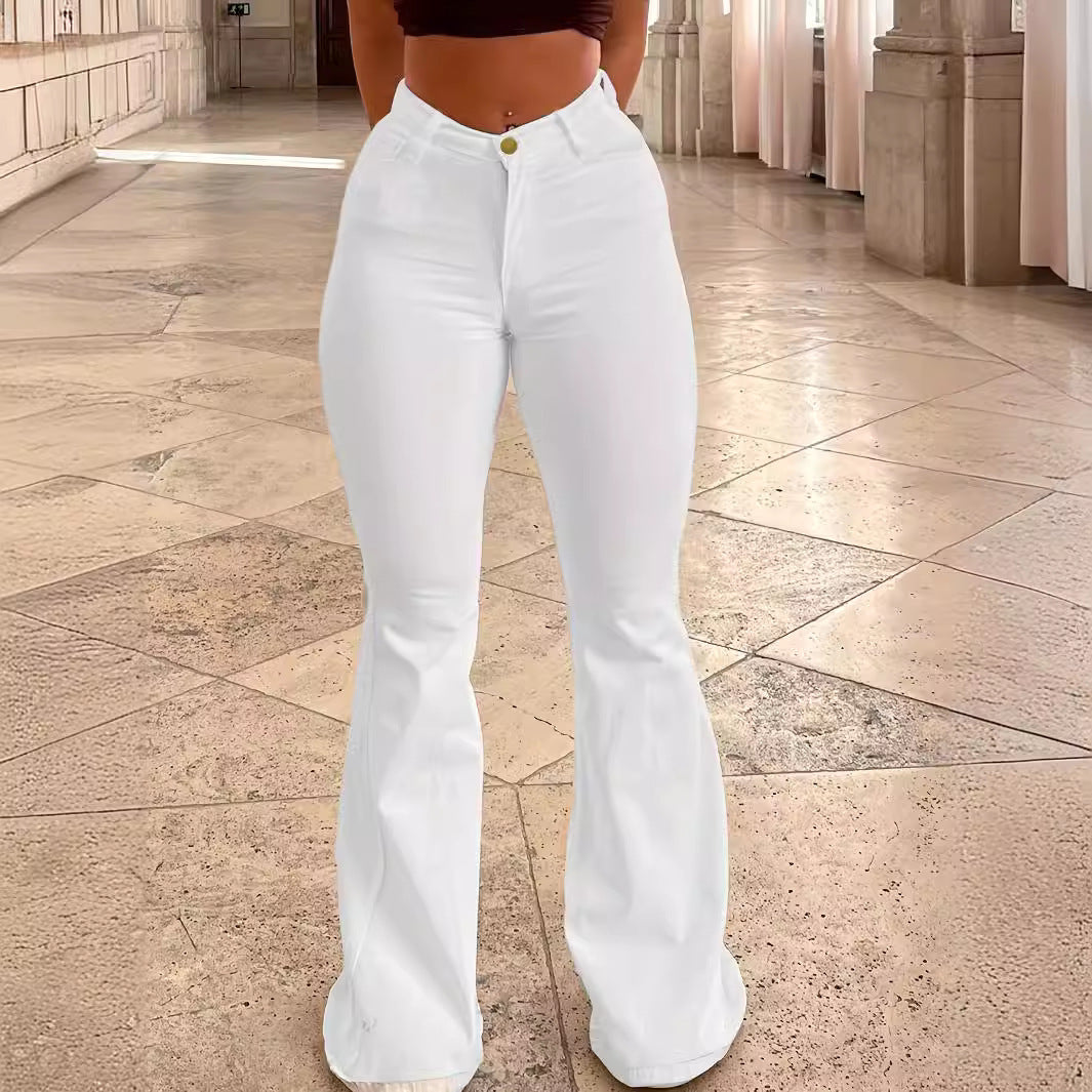 Women's Elastic High Waist Micro-pull Horseshoe Trousers