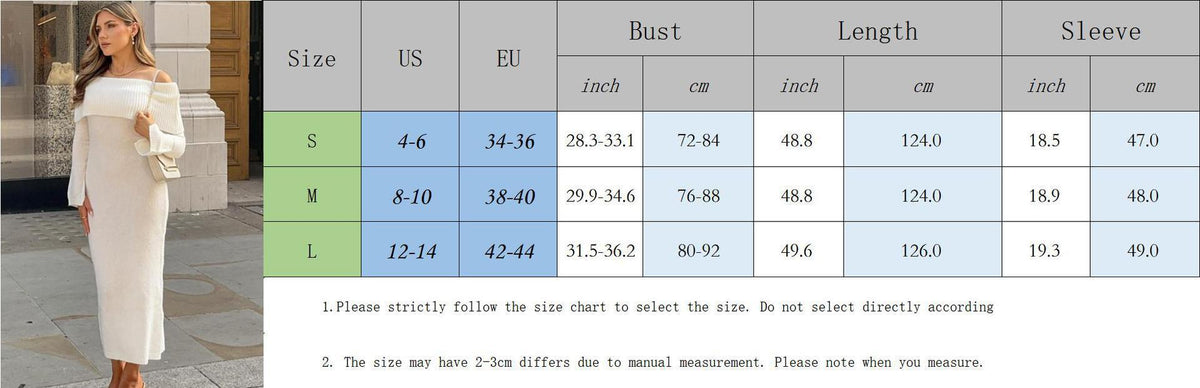 Off-the-shoulder Knitted Base Skirt Women