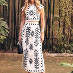 Fashion Printing Vacation Style Two-piece Dress