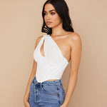 Summer Vacation Style Vest Women Fashion One Shoulder