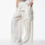 Retro Patchwork Design Casual Pants For Women Spring And Summer New