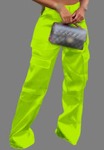 Fashion Casual Zipper Solid Color Multi-pocket Straight-leg Pants