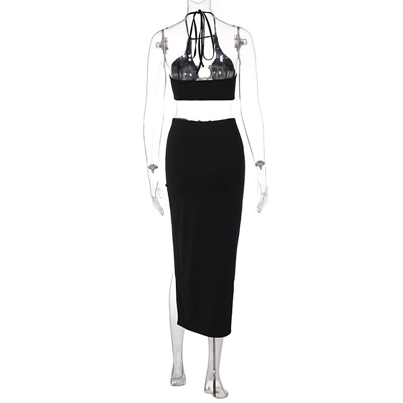 Night Club Style Bandeau Skirt Two-piece Set Fashion Suit Women