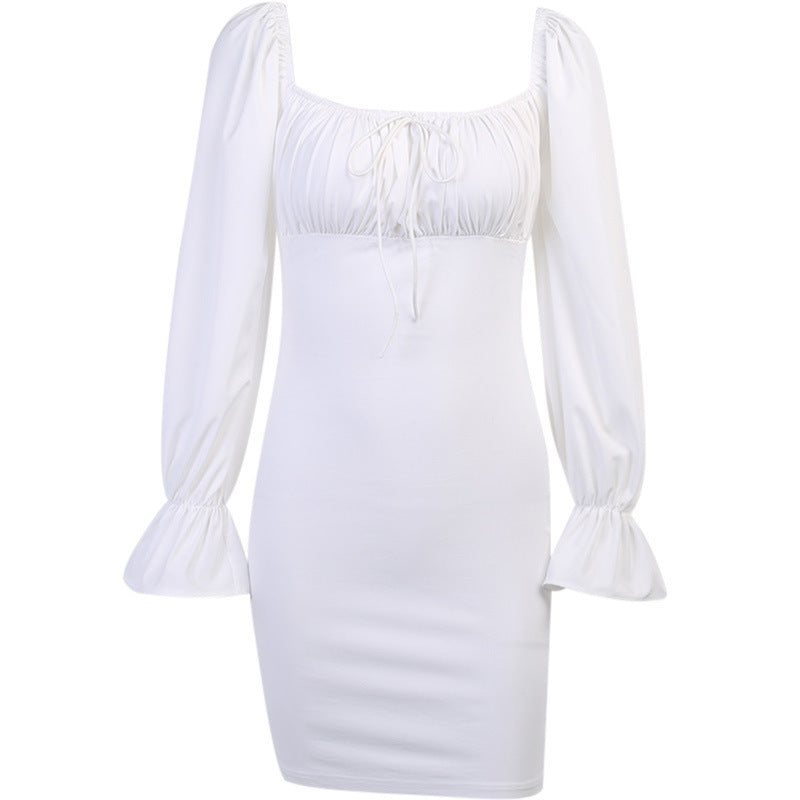 Off shoulder pleated skirt