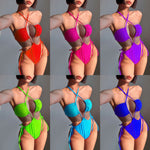 Fashion Drawstring One-piece Swimsuit For Women