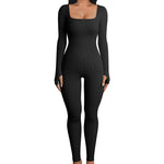 Seamless Double-layer Jumpsuit Long-sleeved Body Shaper Hip Lifting Yoga Jumpsuit Sports Jumpsuit Bodysuits