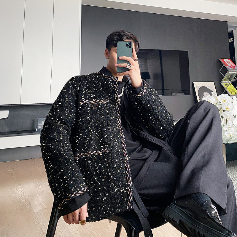 Multi-Pocket Suit Men's Round Neck Casual Suit