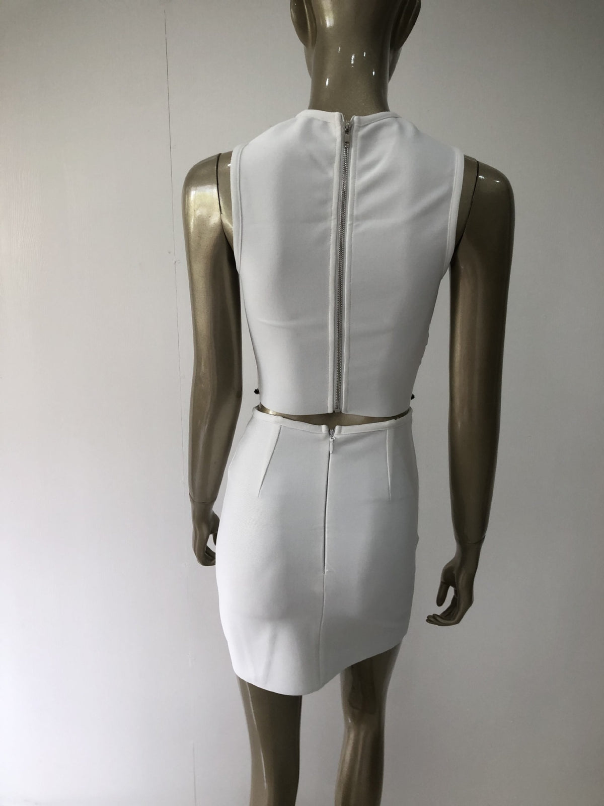 Women's Fashion Cutout Short Top Skirt Two Piece Set