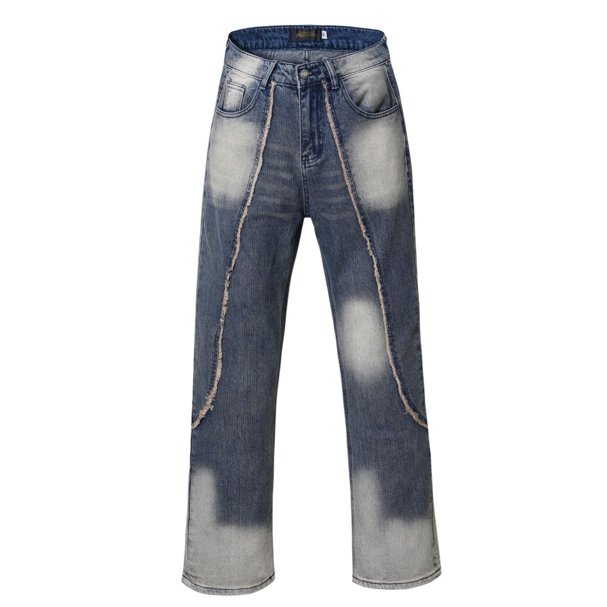New Real Shot American Street Fashion Washed Denim Trousers