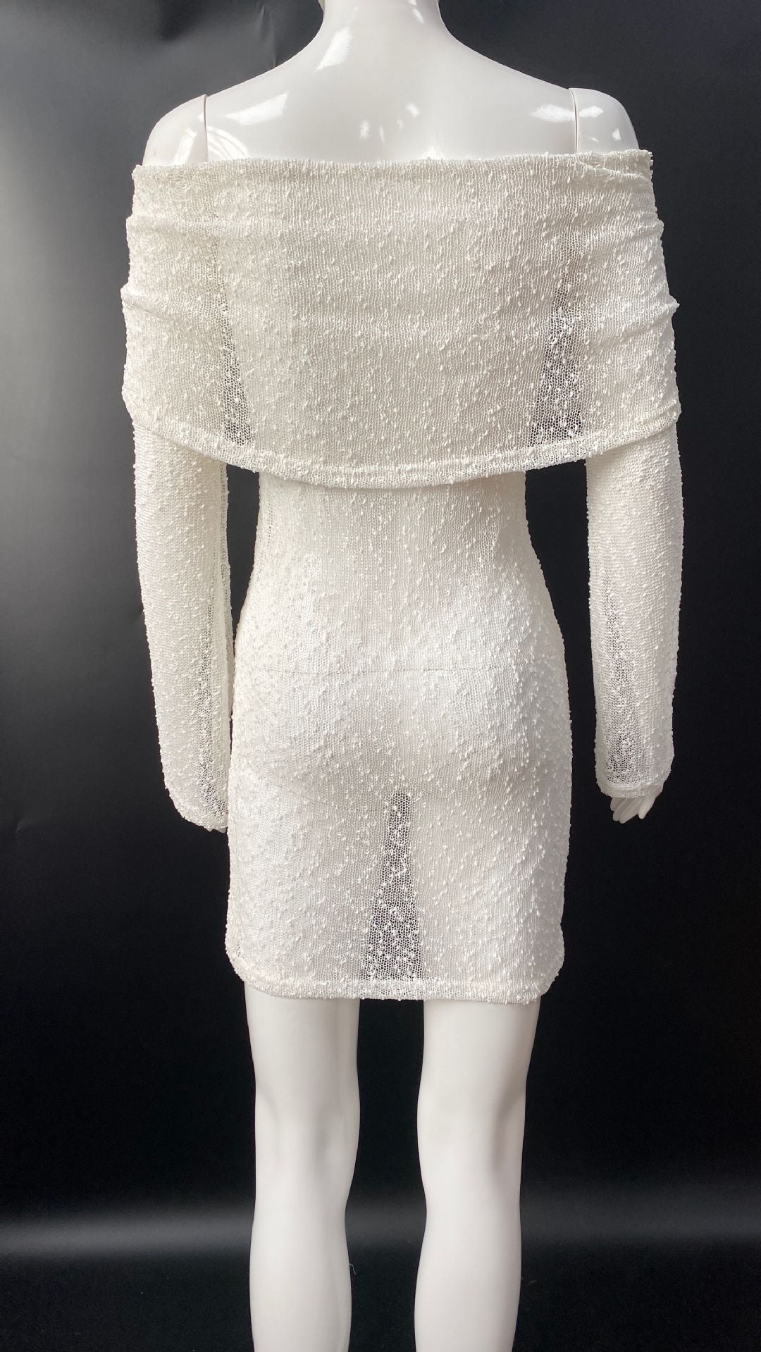 Skirt Knitted Hollow Chest Wrap Off-shoulder Dress