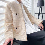 Multi-Pocket Suit Men's Round Neck Casual Suit