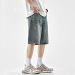 Plus Size Baggy Denim Shorts Weight-catcher Men's Straight Pants