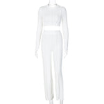 Casual women's suit with backless chain