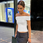 Women's Fashion Skinny Slimming Off-shoulder Top