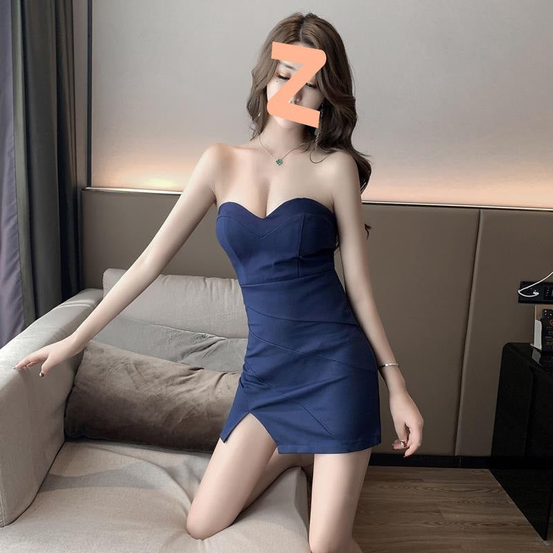 Hip Wrap Slim Underlay Off Shoulder Dress