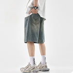 Plus Size Baggy Denim Shorts Weight-catcher Men's Straight Pants