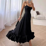 Sling Ball Large Skirt Solid Color Dress Women