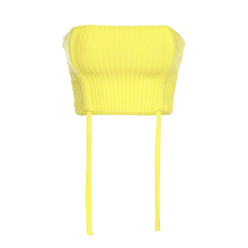 Women's Fashion Wrap Chest Vest Package Hip Skirt Set