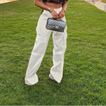 Fashion Casual Zipper Solid Color Multi-pocket Straight-leg Pants