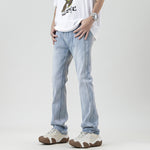 Fashion Personalized Washed Yellow Jeans Men