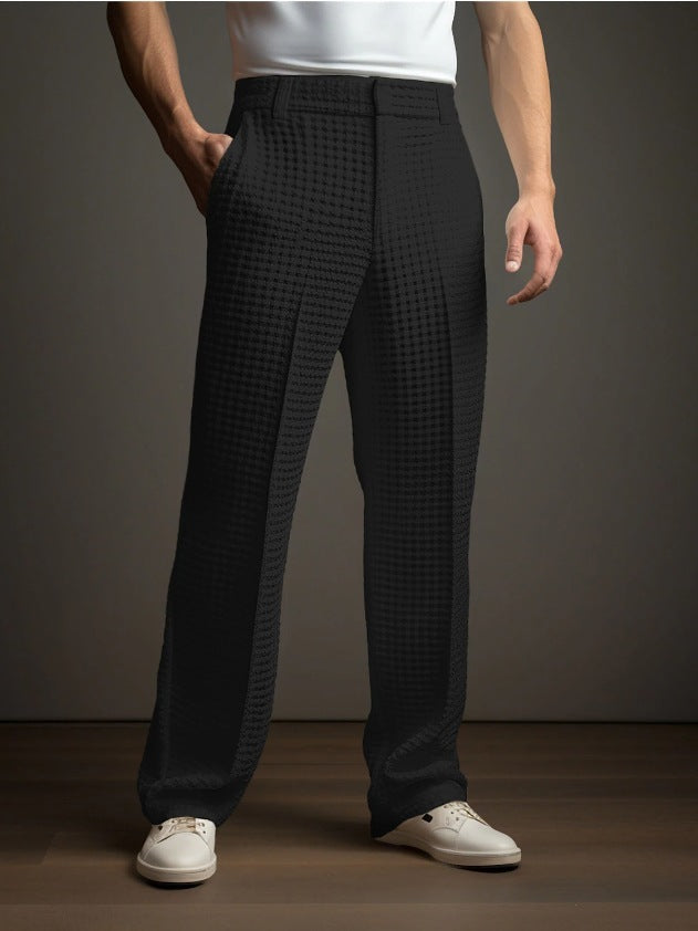 Casual Versatile Business Straight Men's Fashion Waffle Suit Pants