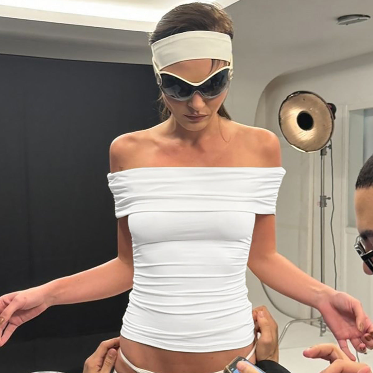 Women's Fashion Skinny Slimming Off-shoulder Top