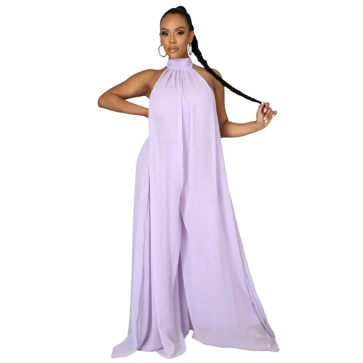 YQY9342 Hot Selling Women Solid Color Casual Chiffon Jer Loose Backless