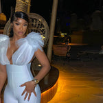 Wholesale Summer Deep v Neck Fashion Sleeveless Backless Jumpsuits Casual