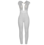 Wholesale Summer Deep v Neck Fashion Sleeveless Backless Jumpsuits Casual