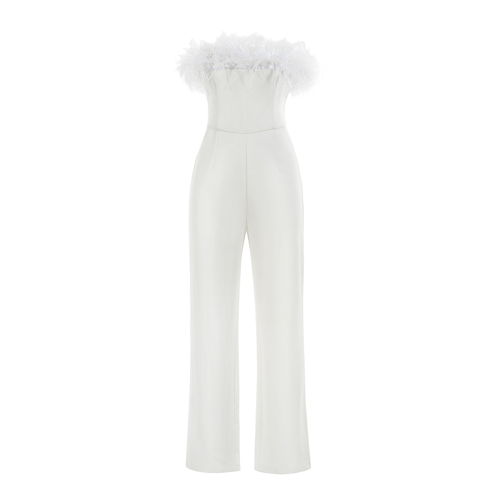 Autumn Satin Women'S Clothing White Jumpsuit Women Custom