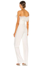 Autumn Satin Women'S Clothing White Jumpsuit Women Custom