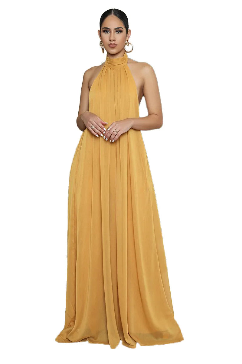 YQY9342 Hot Selling Women Solid Color Casual Chiffon Jer Loose Backless