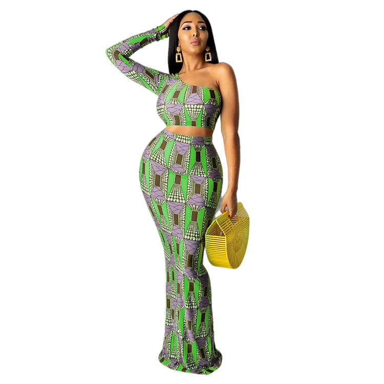 Sexy And Distinctive Printed Long Skirt Set For Women