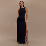 New Summer Round Neck Backless Dress Fashion Sleeveless