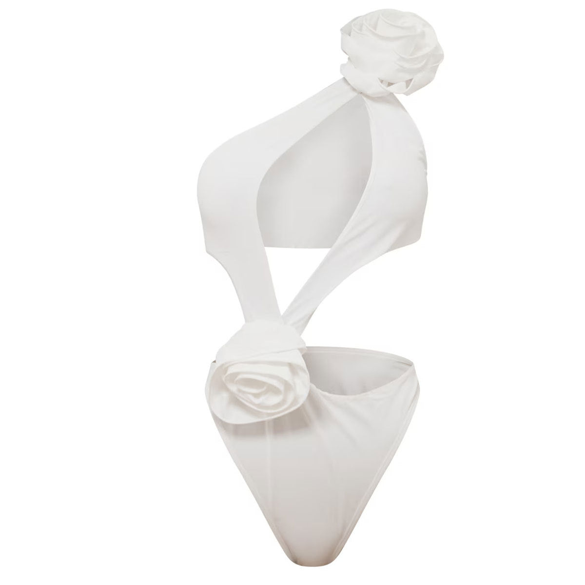 Solid Color Hollow Out One Piece Swimsuit Short Skirt Two-piece Set For Women