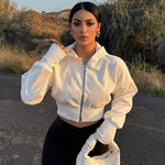 Women's Fashion Cardigan Zipper Hooded Long Sleeve