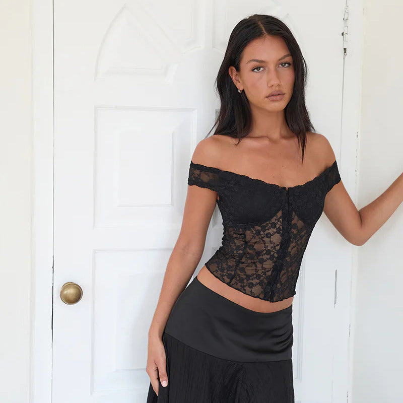 Fashion Personality Off-shoulder Lace Tight Women