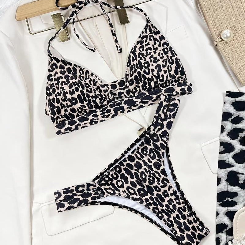 Bikini Split Sexy High Waist Leopard-print Swimsuit