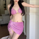 Women's French Velvet Bikini Split Swimsuit