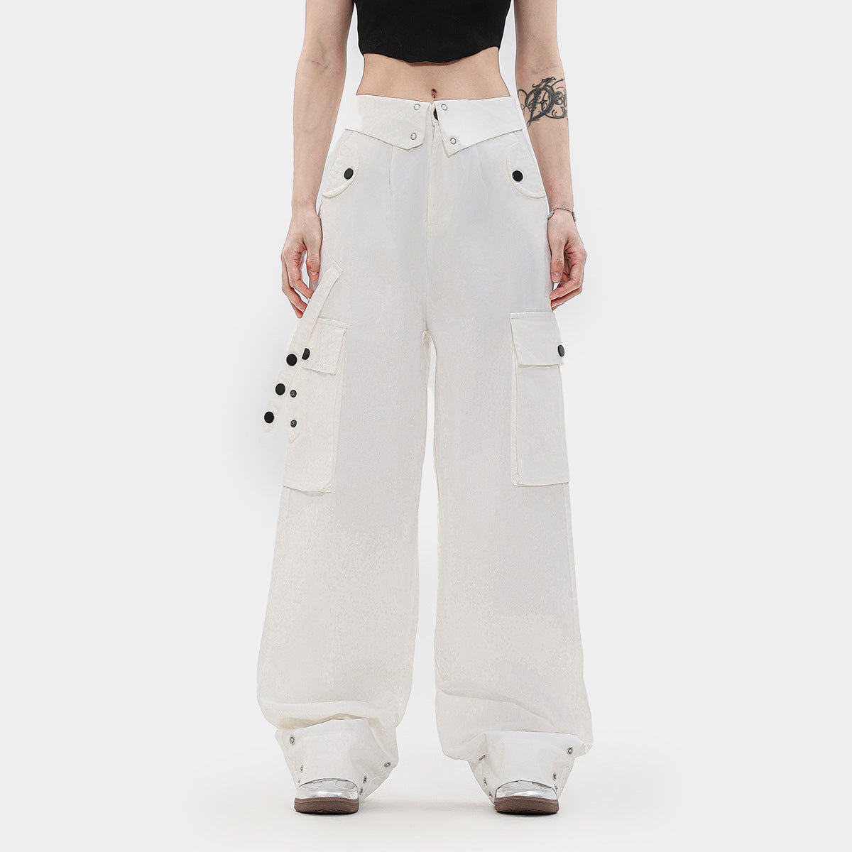 Overalls Women's White Overalls Fashion Brand Straight