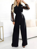 Sequined Top Wide Leg Pants Casual Suit Women