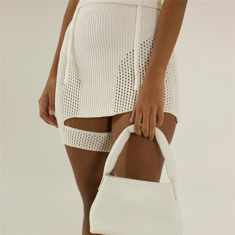 Women's Fashion Wrap Chest Vest Package Hip Skirt Set